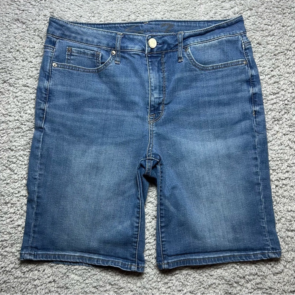 Seven7 Shorts Womens 14 Bermuda Stretch Casual Regular Wash Denim 5 Pocket Party